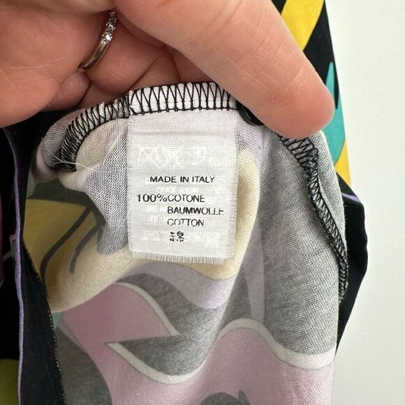 Averardo Bessi Women’s Unique 80s Colorful Abstract Movement 1/4 Button Elbow Sh - Picture 4 of 8